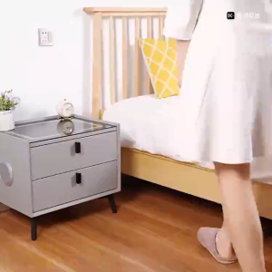 Bedside Table With Drawer Storage Cabinet Modern Side Table For Bedroom Smart Wireless Charging Luxury Wooden Nightstand