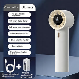 Portable Handheld Fan Turbo Mini 1-100 Speed Adjustable 2000mAh Rechargeable Personal Cooling Fan Digital Display Travel