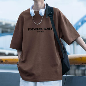 Pure Cotton Short Sleeve T-Shirt Mens Summer Loose Casual Style Printed Breathable Comfortable Half Sleeve Top for Teens