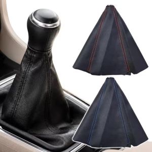 Shift Lever Dust Cover Synthetic Leather Car Gear Shift Collars Universal Auto Manual Stick Shifter Cover Modification Accessory