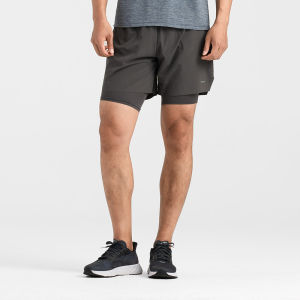Decathlon Mens Running Shorts Dry Fast Inner Lining Two-In-One Marathon Anti-Friction False Two-Piece Short Pants Sports Wear