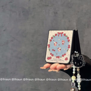 LHIAUN Mirror Strawberry Sanrio Compatible ZFlip7FE Mi MixFlip2 Foldable Screen NovaFlip Huawei Pocket2 Protective Case Fold6 Cute N3Flip