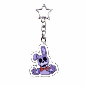 Bandai | for FNAF Foxy Freddy Fazbear Chica Bonnie Acrylic Keychain Game Peripheral Q Version Ornament Backpack Pendant Festival Gift