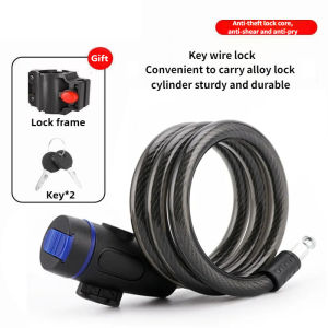 CYCLE ZONE | Motorcycle Bicycle Chain Lock Steel Wire Security Lock Anti-Theft Bike Safety Locks with 2 Keys Cable Lock with Mounting Bracket