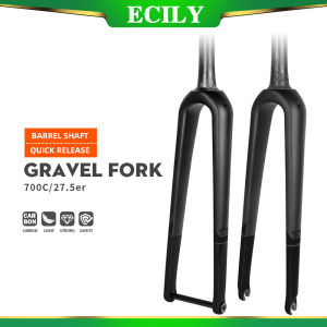 ECILY Gravel Fork All Carbon Fiber Road Bicycle Front Fork Quick Disassembly / Barrel Shaft Ultralight Gravel Bike Fork