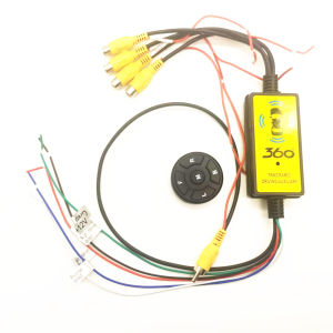 Car mounted video switching box remote control video converter camera video conversion box four in one out line control video