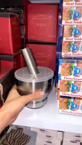 Bộ Chày Cối Inox 304 Có Nắp Đậy Chày Cối Nguyên Khối Dã Đồ Cực Nhuyễn Mịn Tiện Lợi Cho Gia Đình