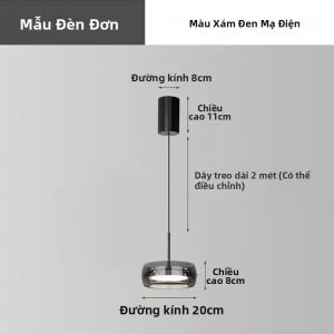 Đèn Treo Thủy Tinh Hiện Đại LED Điều Khiển Từ Xa 3 Màu Chiếu Sáng Tối Giản Cho Đảo Bếp Phòng Ngủ Phòng Khách Phòng Ăn