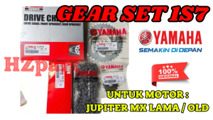 GEAR SET+RANTAI KODE(1S7-W001A-00) ASLI ORIGINAL YAMAHA YGP JUPITER MX LAMA OLD ASLI YAMAHA PRESISI.