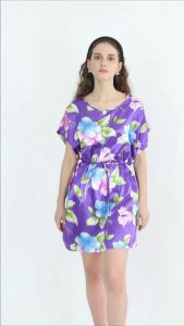 Baju Tidur Wanita FELANCY Model Daster Motif Flower Pakaian Wanita 4008F