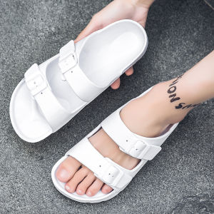 Casual Mens Slippers Summer Outdoor Wearable Sporty Anti-Slip Trendy Flat Heel Rubber Sole EVA Upgraded Version of Slippers