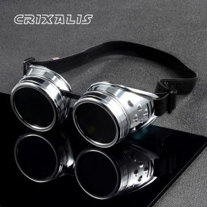 CRIXALIS Cyber Goggles Steampunk Glasses Vintage Retro Welding Punk Gothic Sunglasses For Men For Halloween Glasses Shade UV400