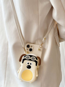 Cute Doggie Coin Purse Crossbody Phone Case for Opporeno15 14 13 12pro 11 Cartoon Protective Shell for Women Environmentally Friendly