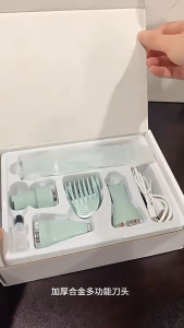 [SG Ready Stocks]Pet Hair Clipper Pet Grooming Kit Ceramic Blade Quiet & Low Vibration Four Interchangeable Blades Type-C Charging Long Battery Life Quiet Ceramic Pet Clipper Rounded Blade Design