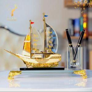 [MẪU RẺ] Ống Bút Để Bàn Hộp Đựng Bút Doanh Nhân Chất Liệu Đồng Mạ Vàng và Pha Lê Quà Tặng Sếp Quà Lưu Niệm