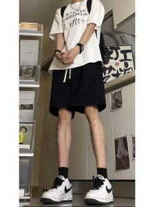 Sports Shorts Mens Summer Thin Oversize Trendy High Street Casual Pure Color Straight-leg Wide-Leg Half Pants Men