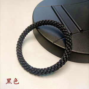 Black Handmade Woven Bracelet without Buckle Thick Style for Men And Women Protection against Collision Original Design Silver Jewelry