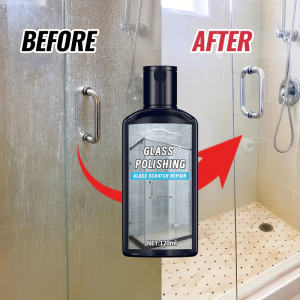 Bathroom Glass Polishing Paste - Powerful hard water spot remover and descaler for shower doors tile and stainless steel givin