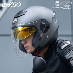 AD | Lightweight Commuter Half Motorcycle Helmet for Winter