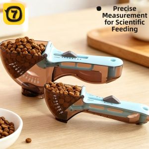 7o | Pet Feeding Spoon Anti-shake Metering Long Silicone Handle