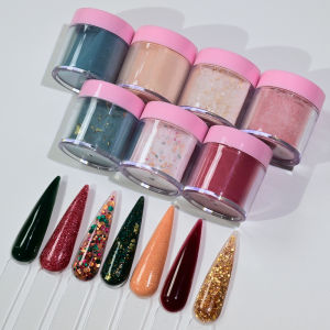 7 Màu/Bộ Bột Acrylic Làm Móng Chuyên Nghiệp Có Kim Tuyến Lấp Lánh Dùng Để Khắc Nhúng Dài Móng Phụ Kiện Làm Móng 7g/chai