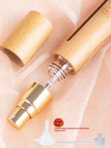 Portable Mini Wooden Essential Oil Perfume Sample Bottle LOGO Fragrance Spraying Bottle Beauty Makeup Tool Empty 10ML Bottle