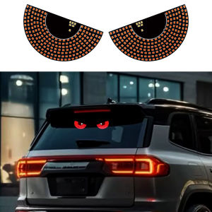 Car LED Devil‘s Eyes Front Rear Window Expression Light Half Circle/Triangle Matrix Panel Warning Light Signal Decorative Lamps
