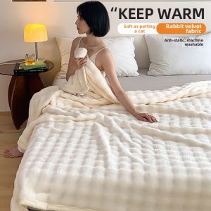 NAIYOUCHENG | Double-sided Rabbit Faux Fur Summer Blanket