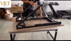 Bàn học làm việc chân gấp - bàn chữ U chân gấp