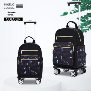 Trolley Backpack Womens Suitcase Lightweight Boarding Business Trip Backpack Mute Universal Wheel Detachable Small Fresh Luggage Bag