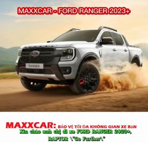 RANGER -Thảm lót sàn MAXXCAR nhựa TPE NGUYÊN SINH đúc 5D cho xe FORD RANGER/RAPTOR 2023+ Tràn viền cao cấp.