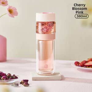 RELEA | Aesthetic Portable Tea Infusion Cup Double Heat Insulation High Borosilicate Glass