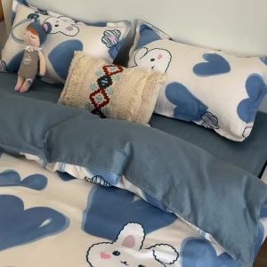 Bộ Chăn Ga Trải Giường Bốn Mảnh Phong Cách Công Chúa Tươi Mát Bộ Chăn Ga Trải Giường Học Sinh Ký Túc Xá Bộ Chăn Ga Gối Ba Mảnh