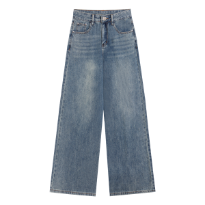 MATTUCLB High Waist Loose Fit Denim Jeans Womens Long Pants Draping Pear Shape Vintage American Style Autumn Collection