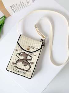 กระเป๋าถือโทรศัพท์มือถือแบบถักลายการ์ตูนสุดน่ารัก กระเป๋าถือแบบสะพายข้าง กระเป๋าถือแบบถือได้ กระเป๋าถือแบบทอร์ต กระเป๋าถือแบบทอร์ตแบบใหม่