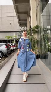 Setrok combed 20s by dm3 One Set kekinian Setelan baju dan rok wanita terbaru 2024 viral lebaran-AmirahStore21