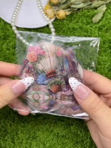 50pcs Vintage Hot Air Balloon Transparent PET Stickers Ideal for Laptop Water Bottle Phone Journal Scrapbook Bumper