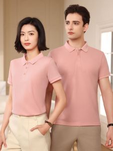 เสื้อโปโลคอปกสีพื้นสำหรับครูโรงเรียนอนุบาล ทรงหลวม แขนสั้น ผ้าโพลีเอสเตอร์ สไตล์ทำงาน ฤดูร้อน 2024 เสื้อโปโลคอปกสำหรับผู้หญิง