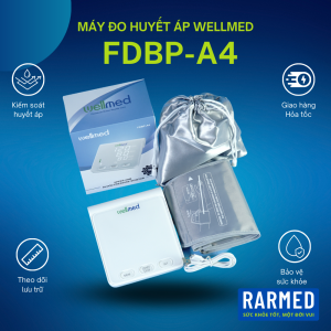 Máy đo huyết áp bắp tay tự động WellMed FDBP-A4 màn hình lớn hiện đại