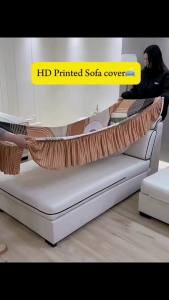 Topstar Aesthetic HD Printed L Shape Sofa Cover with Skirt Universal Size 1/2/3/4 Seater Stretchable Slipcovers
