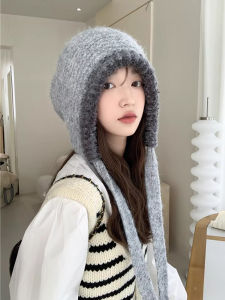 New Arrival Mixed Color Woven Lace-up Woolen Cap Womens Autumn and Winter Heattech Thickened Earflaps Outdoor Cycling Knitted Hat Tide