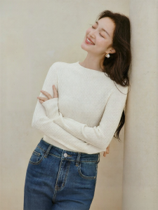 INMAN | Soft Long Sleeve Crewneck Sweater Wool Knitwear Autumn Wearable Striped Design