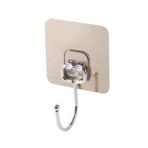 2026 10Pcs Large Clear Stainless Steel Self Adhesive Wall Hooks Stick On Mount Organizer Bathroom Shower Kitchen Home Storage