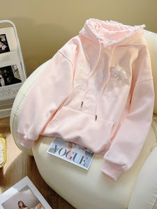 Korean Style Lace Trim Splice Sweatshirt Womens Autumn Winter New Fashion Middle School Student Small Size Fleece Jacket