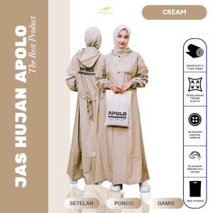 JAS HUJAN RAINCOAT GAMIS SYARI WANITA ANTI AIR ANTI REMBES ANTI BOCOR BY APOLO