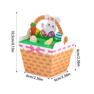 10/20pcs Cute Bunny Paper Cookie Candy Box Easter Theme Rabbit basket egg Gift Packing Boxes for Kids Happy Easter Party Decor