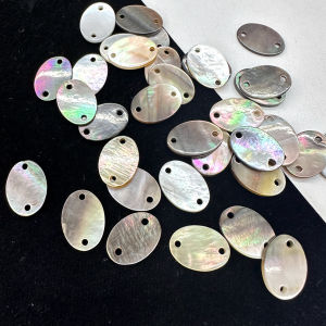 10Pcs Seawater Shell Connector Oval Double-Hole Loose Connector For Jewelry Making DIY Necklace Bracelet Chain Accessory