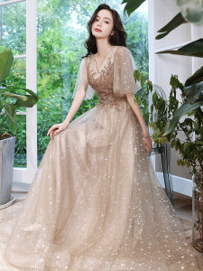 New Plus Size Evening Dress Elegant Slimming Prom Gown With Manual Embroidery for Appointment Wedding Company Annual Meeting Party