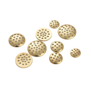 10pcs/bag 14K Gold Plated Brass Circular Curved Mesh Disc For DIY Making Fashion Accessories