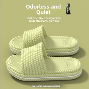 MONLEYTA | Thick Bottom Slippers Summer Indoor Home Use Bathroom Anti-Slip Couple No Smell Feet Womens Slip-On Shoes Simple Style EVA Material